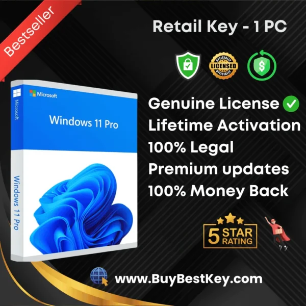 (Pro retail 1pc)Windows 10/11 Pro Retail Lifetime Key | Genuine Digital License & Lifetime Activation | Buy Genuine Product Key at Cheap Price